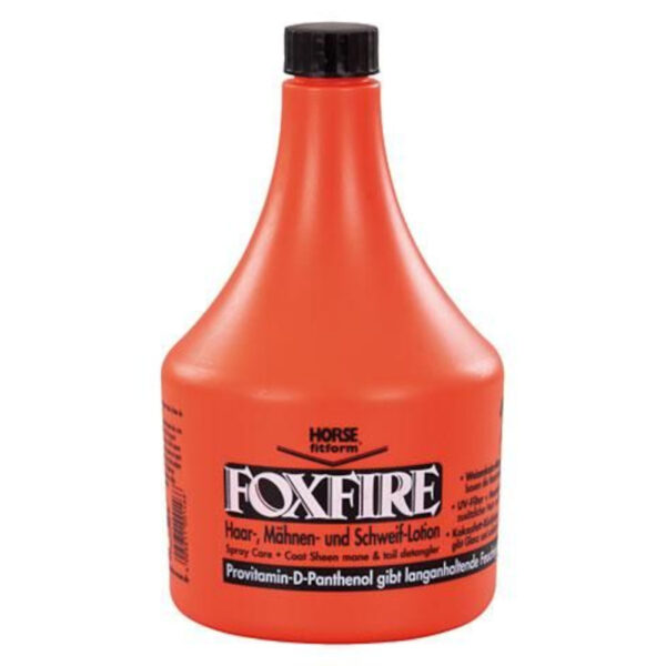 Flacone spray arancione Foxfire Horse fitform, lozione per crine e coda con Provitamina D-Pantenolo.