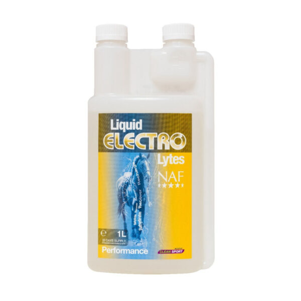 Flacone dosatore NAF Liquid ELECTRO Lytes 1 L, cavallo in acqua, Rehydrate Recover Recharge e 33 days supply.