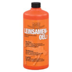 Bottiglia arancione Horse Fitform LEINSAMEN-OEL PLUS 1 L, tappo nero e testo Ergänzungsfuttermittel für Pferde.