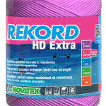 Bobina rosa Rekord HD Extra Novatex su bianco: slogan resa/resistenza, scala Very High, 1.300 m e 400 kg.